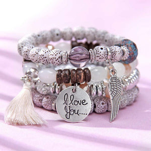 'I Love You' Angel Bracelet Set