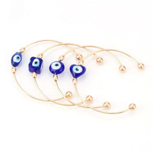 Load image into Gallery viewer, Blue Evil Eye Copper Bangle
