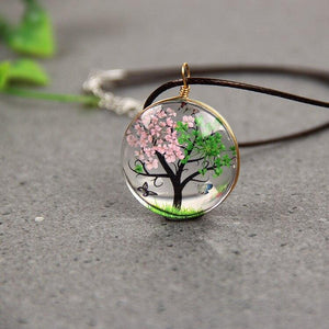 Dried Flower Pendant Necklace