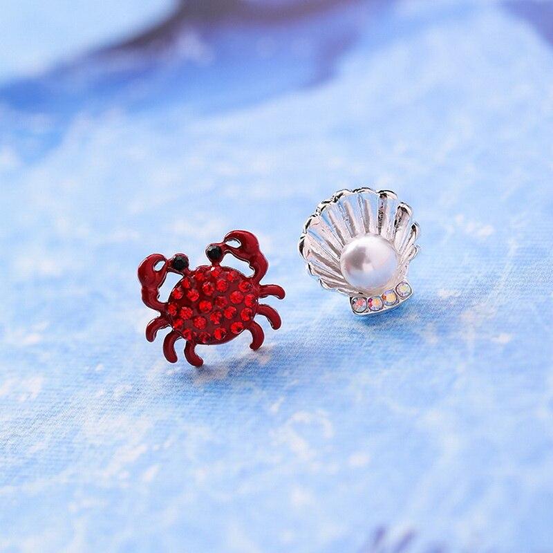 Crab, Starfish & Pearl Earrings