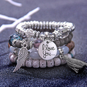 'I Love You' Angel Bracelet Set