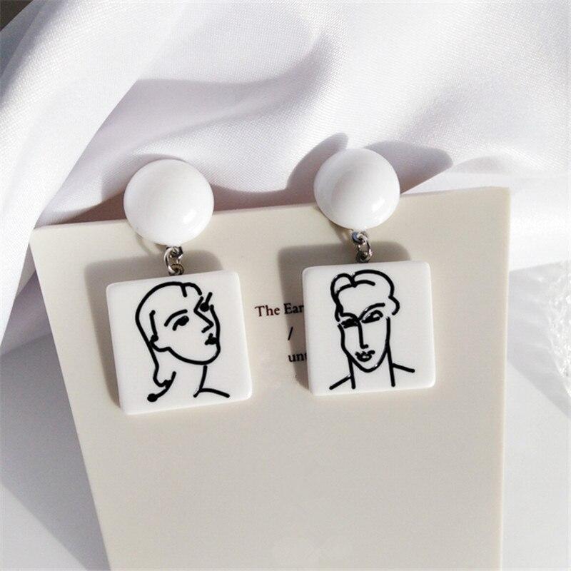 Abstract Face Drop Earrings