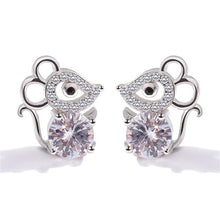 Load image into Gallery viewer, Silver Mouse Earrings
