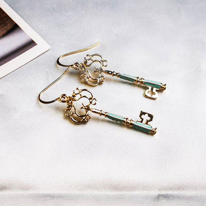 Golden Key Statement Earrings