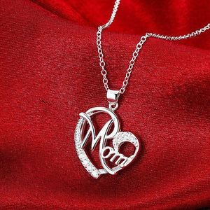 'Mom' Heart Pendant Necklace