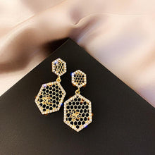Load image into Gallery viewer, Honeycomb &amp; Bee Earrings
