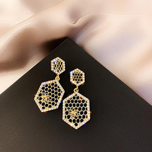 Honeycomb & Bee Earrings