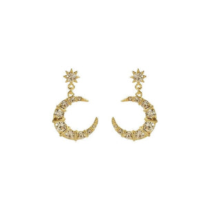 Crystal Moon Drop Earrings