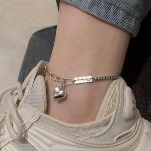 'Lucky Girl' Silver Charm Bracelet