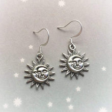 Load image into Gallery viewer, Sun &amp; Moon Pendant Earrings
