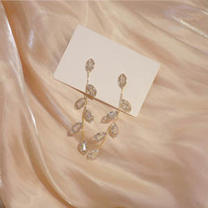 Gold Plated Crystal Vine Earrings