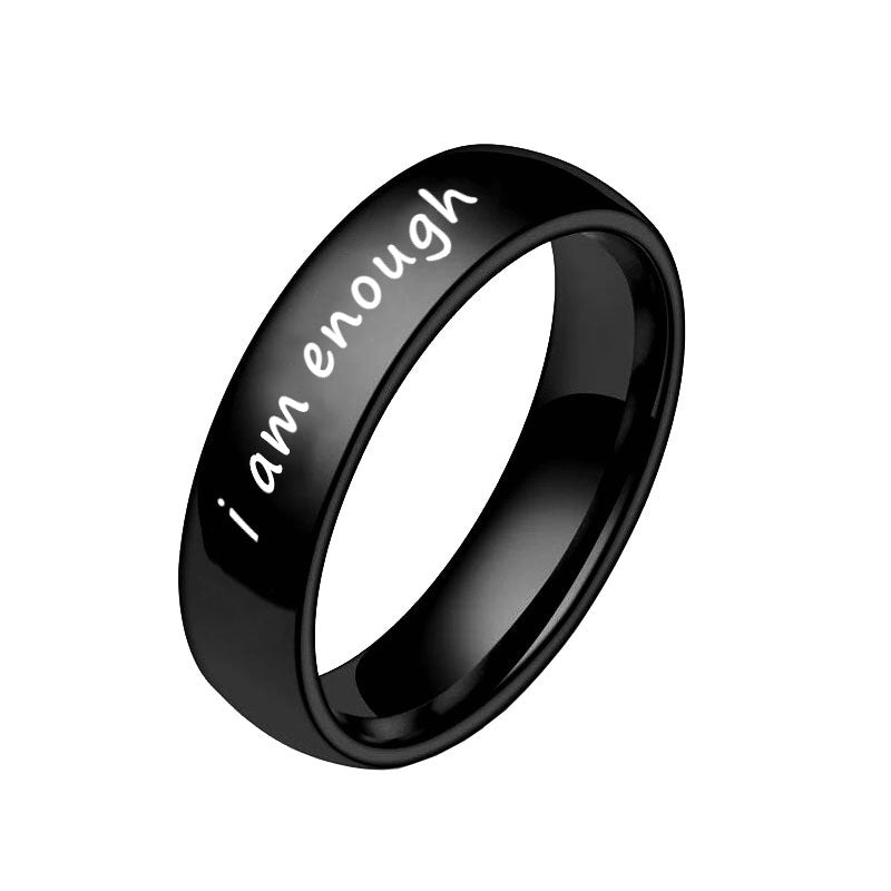 925 Sterling Silver 'I Am Enough' Ring