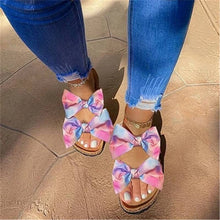 Load image into Gallery viewer, 2021 Women Sandals Shoes Bow-Knot Anti-Slip Flat Sandals Comfortable Retro Beach Shoes Plus Size
