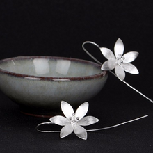 Load image into Gallery viewer, Sterling Silver Lotus Flower Earrings
