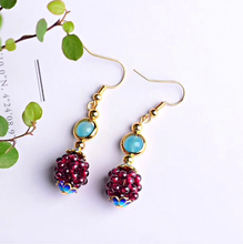 Load image into Gallery viewer, Natural Garnet Stone Blackberry Earrings
