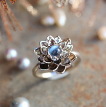 Load image into Gallery viewer, Moonstone Lotus Flower Ring
