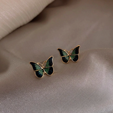 Load image into Gallery viewer, Butterfly Emerald Green Earrings
