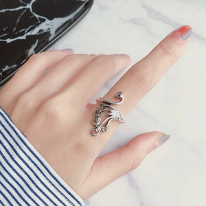 Silver Peacock Charm Ring
