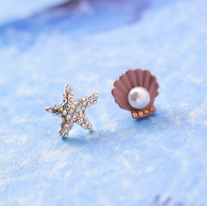 Crab, Starfish & Pearl Earrings