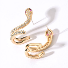 Load image into Gallery viewer, Crystal Snake Earrings
