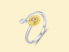 Load image into Gallery viewer, 925 Sterling Silver Sunflower Open Finger Rings
