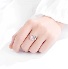 Load image into Gallery viewer, 925 sterling silver new woman fashion jewelrycrystal zircon agate fox ring
