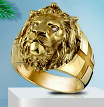 Load image into Gallery viewer, Golden Lion Head Ring
