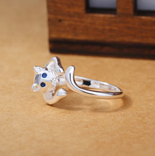 Load image into Gallery viewer, 100% 925 Sterling Silver Cute Little Cat Animal Ladies Finger Rings
