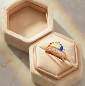 Adjustable Rainbow Crown Ring