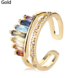 Adjustable Rainbow Crown Ring