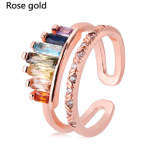 Adjustable Rainbow Crown Ring