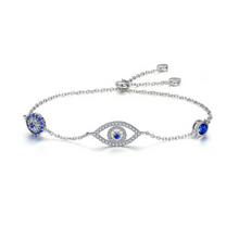 Load image into Gallery viewer, Evil Eye Sterling Silver Bracelet
