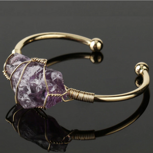 Amethyst Gemstone Copper Bangle