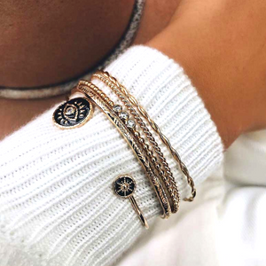 Evil Eye Open Bracelet