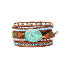 Load image into Gallery viewer, Protection Turquoise Stone Wrap Bracelet
