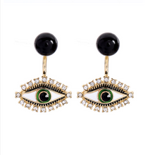 Load image into Gallery viewer, Black Evil Eye Earrings
