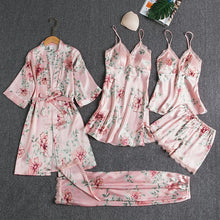 Load image into Gallery viewer, Mulberry  Silk 5 Piece Pajama Set
