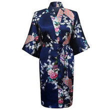 Load image into Gallery viewer, Rayon Robes Women Nightwear Flower Home Clothes    Mulberry
