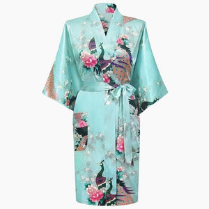 Rayon Robes Women Nightwear Flower Home Clothes    Mulberry