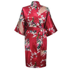 Load image into Gallery viewer, Rayon Robes Women Nightwear Flower Home Clothes    Mulberry
