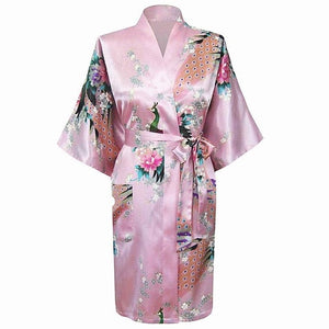 Rayon Robes Women Nightwear Flower Home Clothes    Mulberry