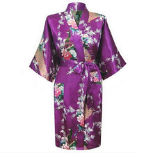 Load image into Gallery viewer, Rayon Robes Women Nightwear Flower Home Clothes    Mulberry
