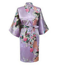 Load image into Gallery viewer, Rayon Robes Women Nightwear Flower Home Clothes    Mulberry
