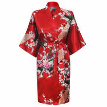 Load image into Gallery viewer, Rayon Robes Women Nightwear Flower Home Clothes    Mulberry
