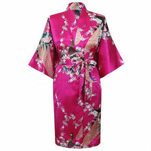 Load image into Gallery viewer, Rayon Robes Women Nightwear Flower Home Clothes    Mulberry
