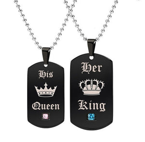 HER KING HIS QUEEN COUPLES NECKLACE SET
