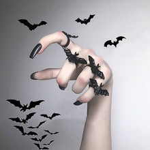 Load image into Gallery viewer, Gothic Black Bat Ring Fashion Flying Bat Metal Adjustable
