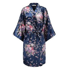 Load image into Gallery viewer, Rayon Robes Women Nightwear Flower Home Clothes    Mulberry
