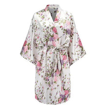 Load image into Gallery viewer, Rayon Robes Women Nightwear Flower Home Clothes    Mulberry
