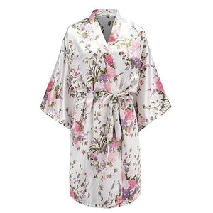 Rayon Robes Women Nightwear Flower Home Clothes    Mulberry